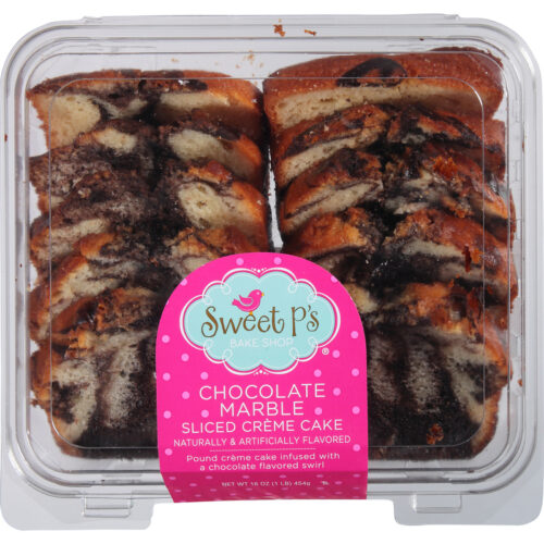 Sweet P's Bake Shop Sliced Chocolate Marble Creme Cake 16 oz