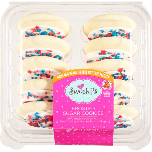Sweet P's Bake Shop Patriotic White Frosted Sugar Cookies 13.5 oz
