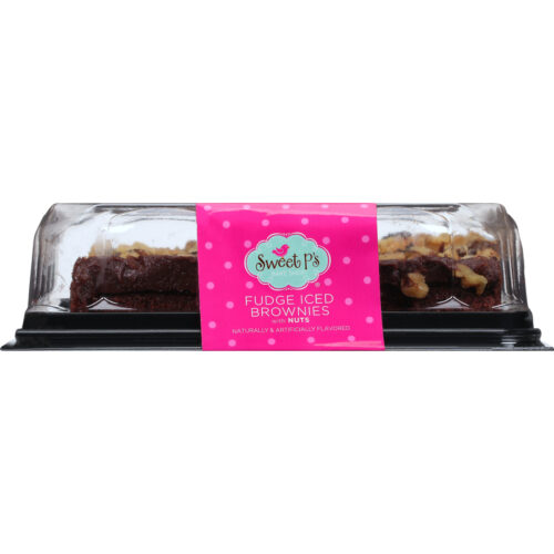 Sweet P's Bake Shop Fudge Iced Brownies with Nuts 13 oz