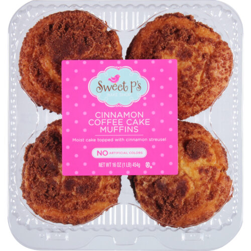 Sweet P's Bake Shop Cinnamon Coffee Cake Muffins 16 oz