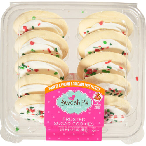 Sweet P's Bake Shop Holiday White Frosted Sugar Cookies 13.5 oz