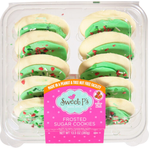 Sweet P's Bake Shop Holiday Green Frosted Sugar Cookies 13.5 oz