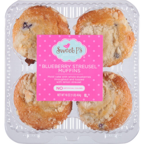 Sweet P's Bake Shop Blueberry Streusel Muffins 16 oz