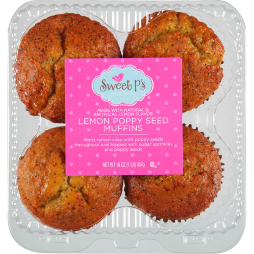 Sweet P's Bake Shop Lemon Poppy Seed Muffins 16 oz