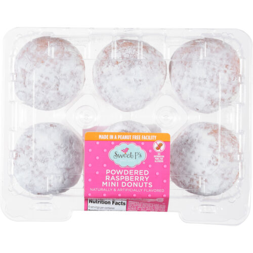 Sweet P's Bake Shop Powdered Raspberry Donuts Mini 6 ea