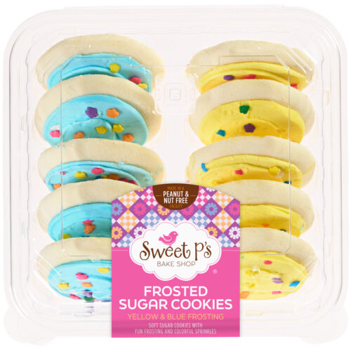 Sweet P's Bake Shop Frosted Yellow & Blue Frosting Sugar Cookies 13.5 oz