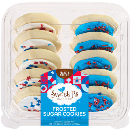 Sweet P's Bake Shop Frosted White & Blue Frosting Sugar Cookies 13.5 oz
