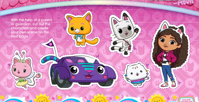 create your own scene activity sheet from gabby's dollhouse the movie