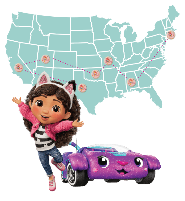 Map showing event locations