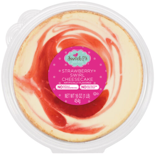 Sweet P's Bake Shop Strawberry Swirl Cheesecake 16 oz